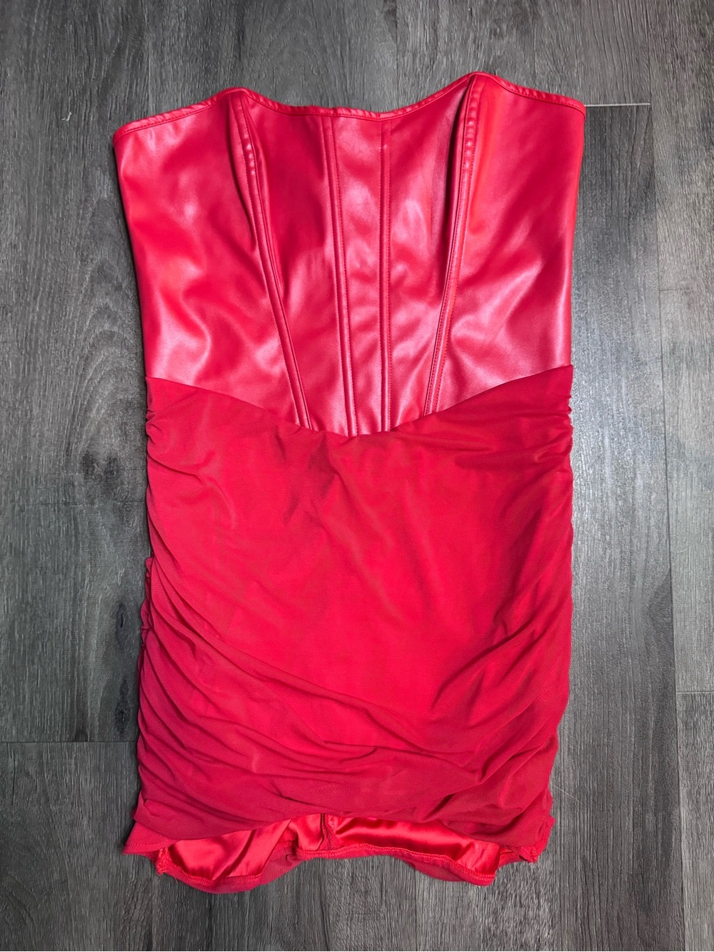 Strapless Red Cocktail Mini Dress